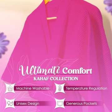 Waffle Knit Lightweight Kimono Spa & Bath Robes for Women - Quick Dry - Soft (US, Alpha, One Size, Regular, Regular, HOT PINK)