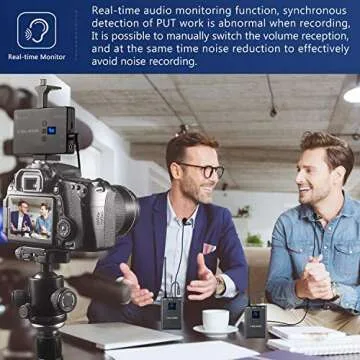 FULAIM Wireless Lavalier Microphone System for iPhone 11 XR Max 8 Plus 7 6 SE Android Smartphone, DSLR Camera-Professional Lapel Microphone System for Interview YouTube Vlogging Video Recording(MX11)