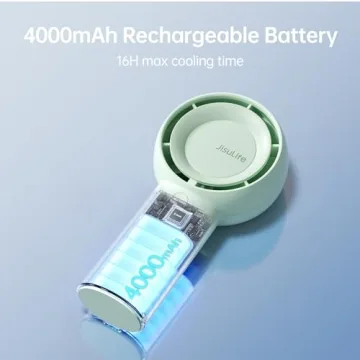 JISULIFE Handheld Turbo Fan with 5 Speeds and 16H Runtime