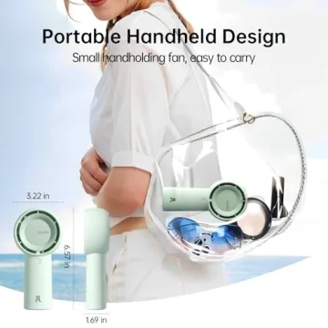 JISULIFE Handheld Turbo Fan with 5 Speeds and 16H Runtime