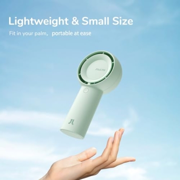 JISULIFE Handheld Turbo Fan with 5 Speeds and 16H Runtime