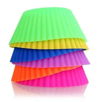 Vibrant Reusable Silicone Baking Cups for Easy Baking