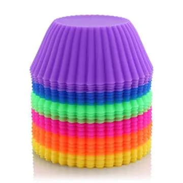 Vibrant Reusable Silicone Baking Cups for Easy Baking