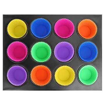 Vibrant Reusable Silicone Baking Cups for Easy Baking