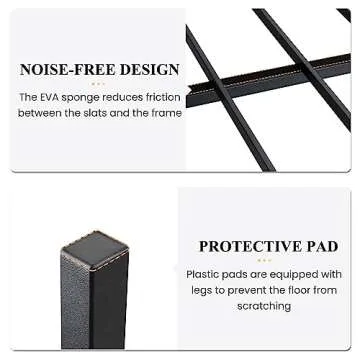 SHA CERLIN 14 Inch Queen Size Metal Platform Bed Frame with Wooden Headboard and Footboard, Mattress Foundation, No Box Spring Needed, Large Under Bed Storage, Non-Slip Without Noise, Black Oak