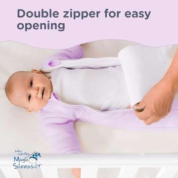 Magic Sleepsuit Baby Merlin's 100% Cotton Baby Transition Swaddle - Baby Sleep Suit - Lavender colour -for 3-6 Months baby