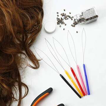 Wooden Hair Extension Loop Needle Tool Set for Effortless Hair Styling