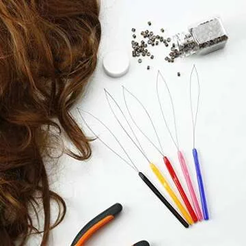 Wooden Hair Extension Loop Needle Tool Set for Effortless Hair Styling