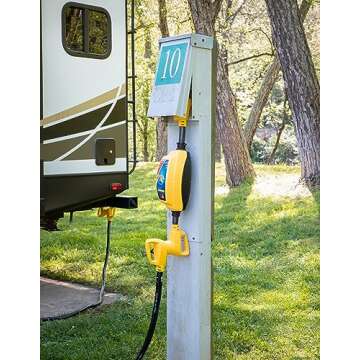 Camco Power Grip Camper/RV 50-Amp Voltage Protector | Features Integrated Surge Protection of Up to 4,200 Joules & Diagnostic LEDs Indicate Wiring Faults (55306)