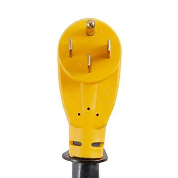 Camco Power Grip Camper/RV 50-Amp Voltage Protector | Features Integrated Surge Protection of Up to 4,200 Joules & Diagnostic LEDs Indicate Wiring Faults (55306)