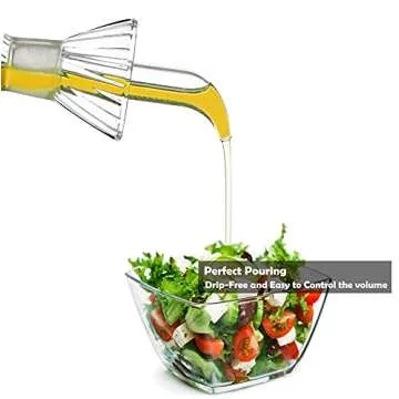 HAIZEEN 16 oz/480ml Non-Drip Olive Oil Dispenser Bottle 100% Glass Oil Carafe Decanter for Kitchen Oil & Vinegar Cruet for Cooking & BBQ