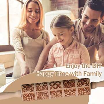 OLETNY Embossed Rolling Pin for Decorative Baking