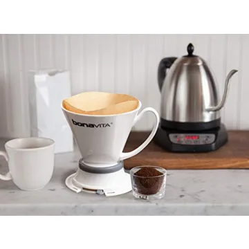 Bonavita 1L Digital Variable Temperature Gooseneck Electric Kettle for Coffee Brew and Tea Precise Pour Control, 6 Preset Temps, Café or Home Use, 1000 Watt, Stainless Steel