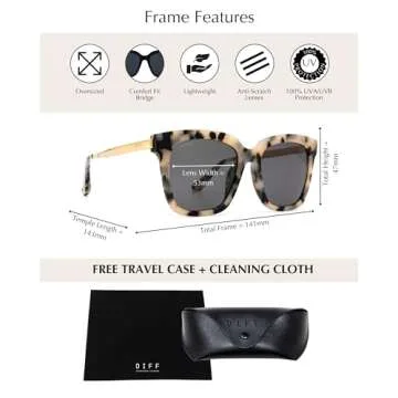 DIFF Bella Designer Oversized Sunglasses for Women
