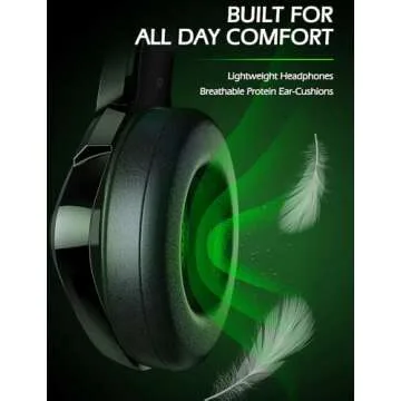 ZIUMIER Z66 Gaming Headset, Wired, Over-Ear, Noise Cancelling Mic, RGB Light, Stereo Surround Sound, Compatible with PS4, PS5, Xbox One, Laptop (Green)