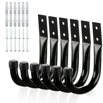 KURUI Heavy Duty Garage Hooks - 6Pcs Sturdy Storage Solutions