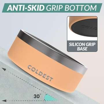 Coldest Dog Bowl - Anti Rust Metal & Non Slip Dog Bowls Large, Spill Proof Heavy Duty 3 Layers Insul...