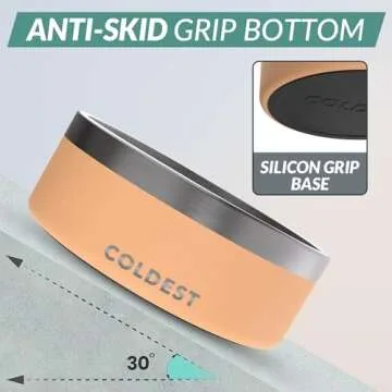 Coldest Dog Bowl - Anti Rust Metal & Non Slip Dog Bowls Large, Spill Proof Heavy Duty 3 Layers Insul...