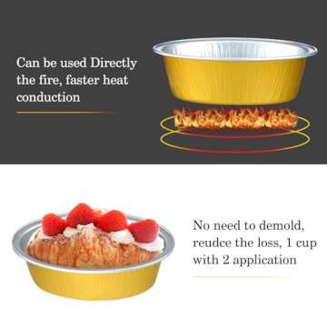 Zubebe 100 Set Aluminum Baking Cups with Lids