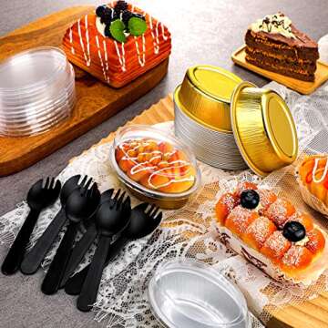 Zubebe 100 Set Aluminum Baking Cups with Lids