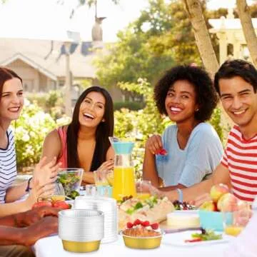 Zubebe 100 Set Aluminum Baking Cups with Lids