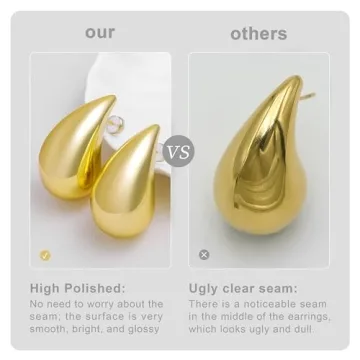 Elegant Gold Teardrop Earrings Dupes for Women