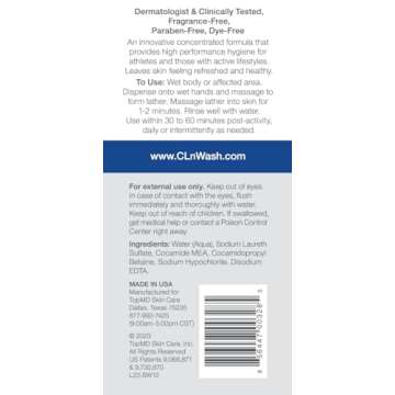 CLn® SportWash – High-Performance Sport Body Wash, For Men & Women Prone to Body Odor, Foot Odor,...