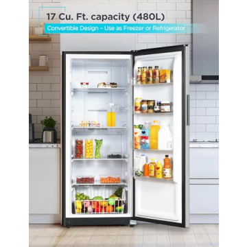 BLACK+DECKER 17 Cu. Ft. Convertible Freezer Refrigerator: Energy Star, Frost Free, Stylish