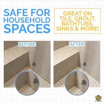 Marine 31 Mildew Stain Remover Gel Cleaner Kit - Marine & Boat, Home & Patio, Bathroom & Shower Cleaner, 20 Oz. Bottle - Includes Interior Scrub Brush & Two Microfiber Towels