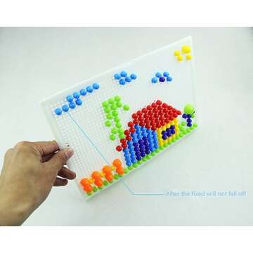 Suekoop Creative Mosaic Pegboard Educational Toys Children(Random Colors)
