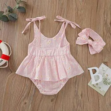 Stylish Baby Girls Daisy Romper with Headband
