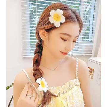 Vibrant Hawaiian Flower Clips for Women and Girls - 6pc Set