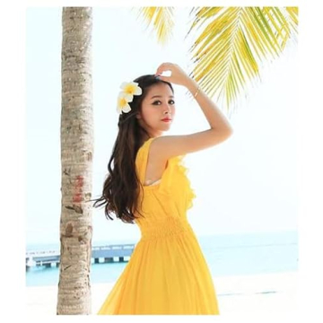 Vibrant Hawaiian Flower Clips for Women and Girls - 6pc Set