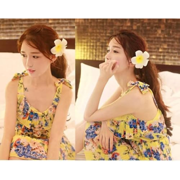 Vibrant Hawaiian Flower Clips for Women and Girls - 6pc Set