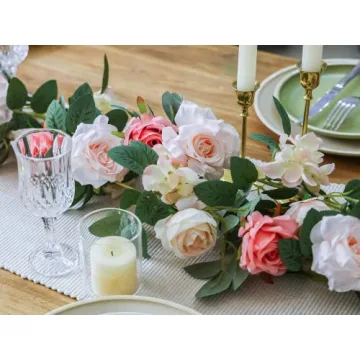 Party Joy 2pcs Artificial Flower Garland for Elegant Decor