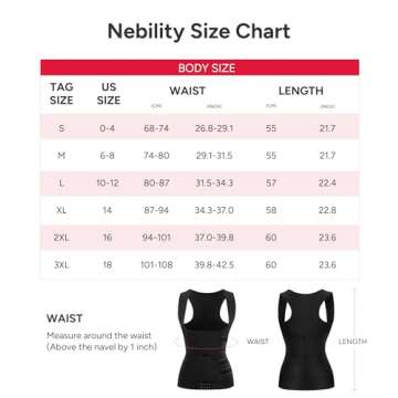 Nebility Women Sauna Sweat Vest Hot Neoprene Sauna Suit Weight Loss Workout Top Waist Trainer Shirt Body Shaper (3X-Large, Black)