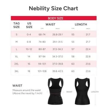 Nebility Women Sauna Sweat Vest Hot Neoprene Sauna Suit Weight Loss Workout Top Waist Trainer Shirt Body Shaper (3X-Large, Black)