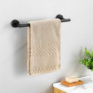 14-Pieces Matte Black Bathroom Accessories Set, Stainless Steel Bathroom Hardware Set, Bath Towel Bar Set, Towel Racks for Bathroom Wall Mounted.