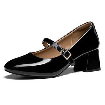 Stylish Trary Mary Jane Heels for Women - Elegant Black Pumps