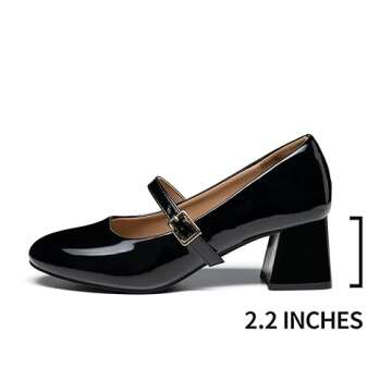Stylish Trary Mary Jane Heels for Women - Elegant Black Pumps