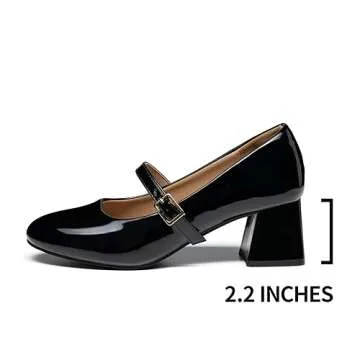 Stylish Trary Mary Jane Heels for Women - Elegant Black Pumps