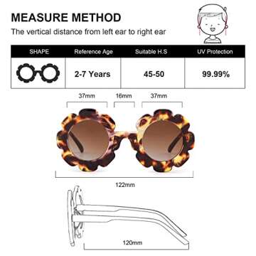 ADE WU Sunglasses for Kids Toddler Girls Boys Children Flower Sun Glasses UV 400 Protection (Tortoise shell Frame Brown Lense)