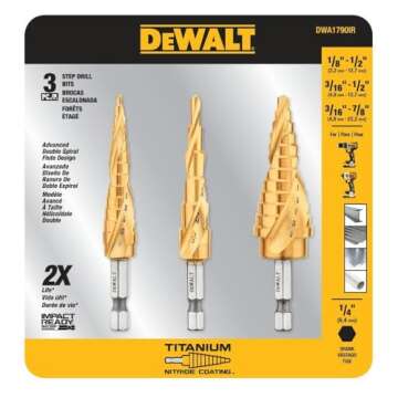 DEWALT Step Drill Bit Set, 3-Piece (DWA1790IR)