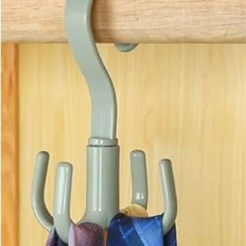 LAVEN 10Pcs 4 Prong Rotating Hook, 360 Degree Rotation Hat Display Hanger, Storage Hook for Kitchen, Bedroom, Bathroom Organizer