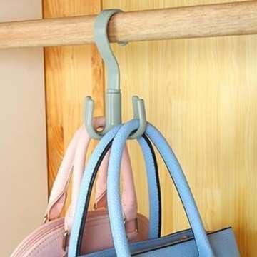 LAVEN 10Pcs 4 Prong Rotating Hook, 360 Degree Rotation Hat Display Hanger, Storage Hook for Kitchen, Bedroom, Bathroom Organizer