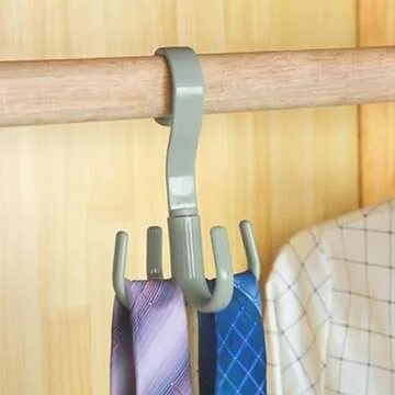 LAVEN 10Pcs 4 Prong Rotating Hook, 360 Degree Rotation Hat Display Hanger, Storage Hook for Kitchen, Bedroom, Bathroom Organizer