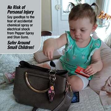 MUNIO Self Defense Keychain Kit – Personal Safety Device, Portable and Legal for Airplane Travel, TSA Approved, Made in the USA (Modern Flowers)