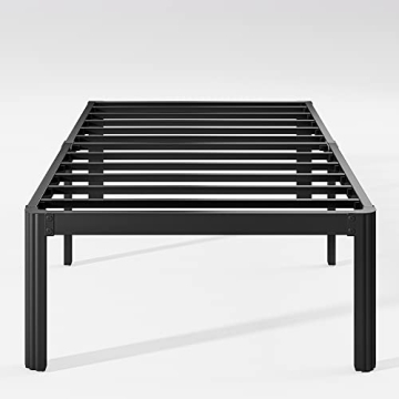 Hunlostten 18in Heavy Duty Twin Bed Frame No Box Spring Needed, Metal Platform Bed Frame Twin with R...