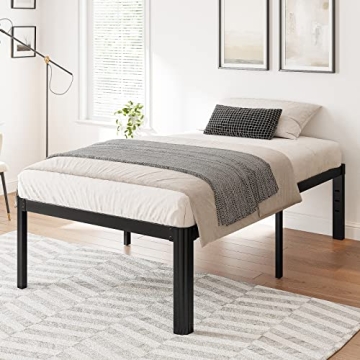 Hunlostten 18in Heavy Duty Twin Bed Frame No Box Spring