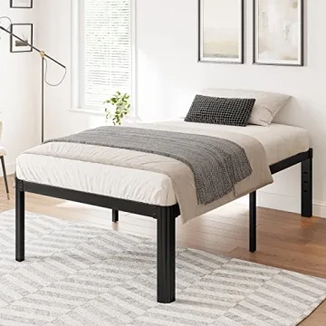 Hunlostten 18in Heavy Duty Twin Bed Frame No Box Spring